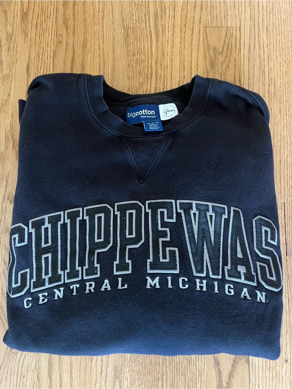 Chippewas Central Michigan Black Crewneck Sweatshirt